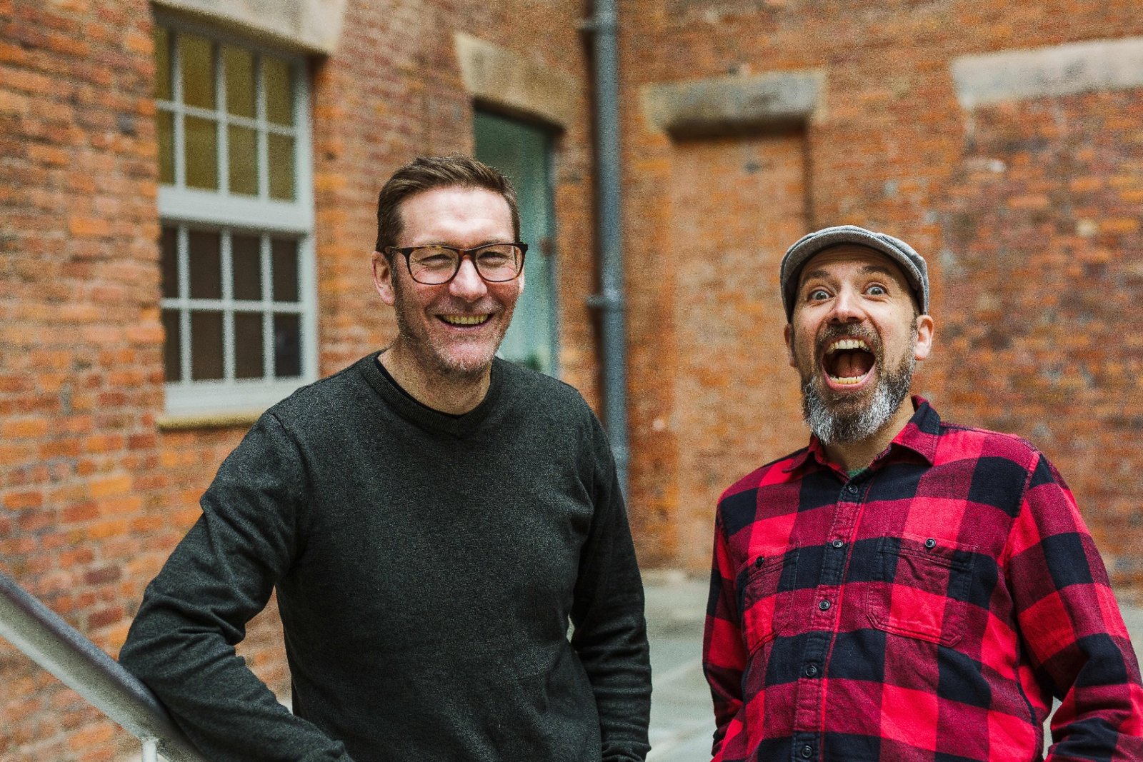 James and Garry laughing