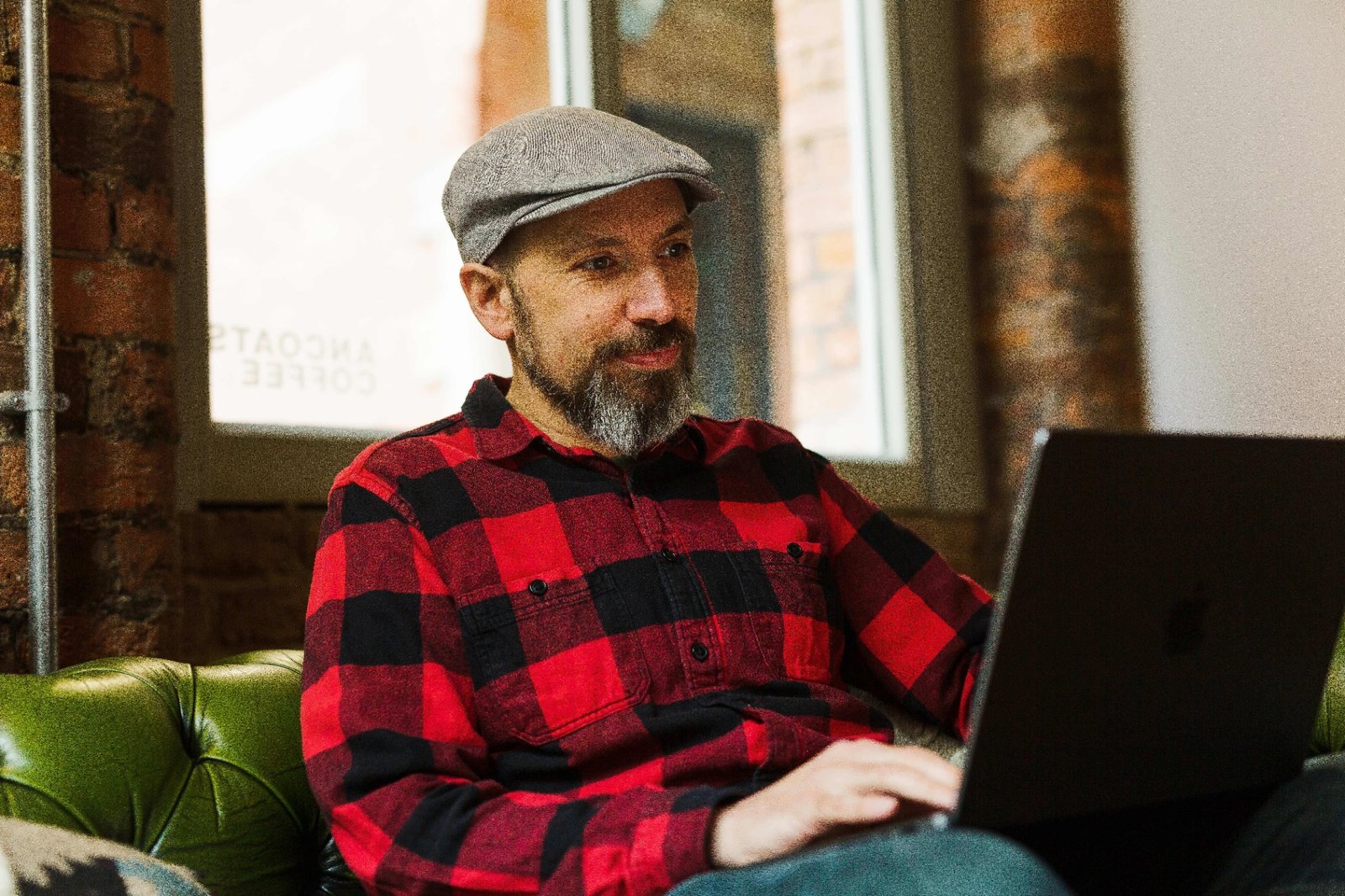 James working at a café