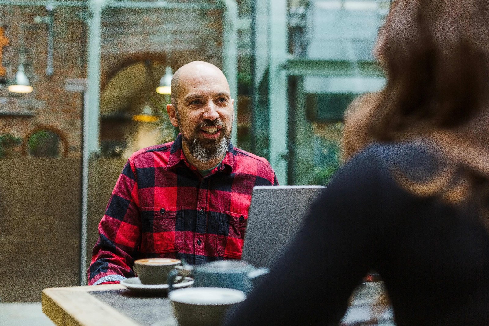 James meeting with a client